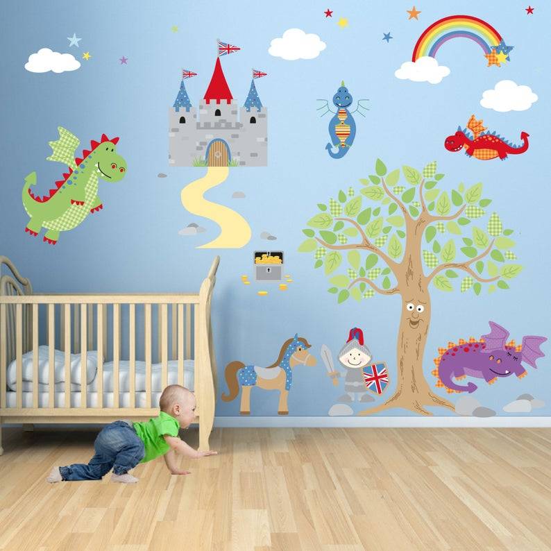 Оформление стен в детской: 100+ лучших идей на фото