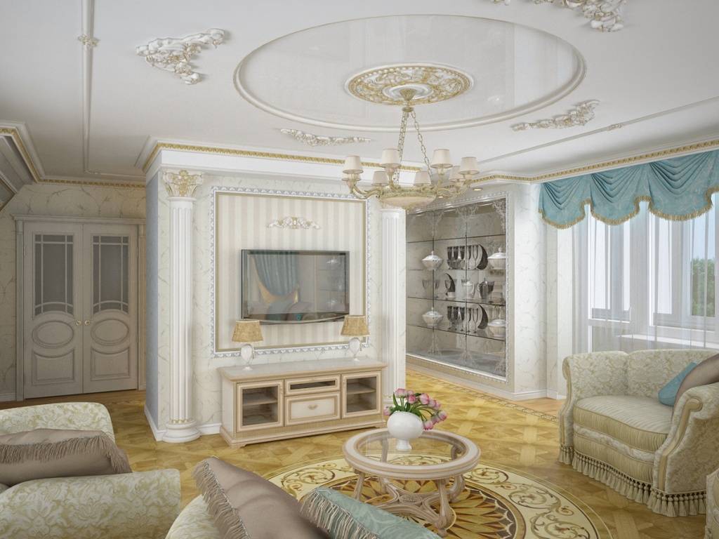 Дизайн гостиной в классическом стиле