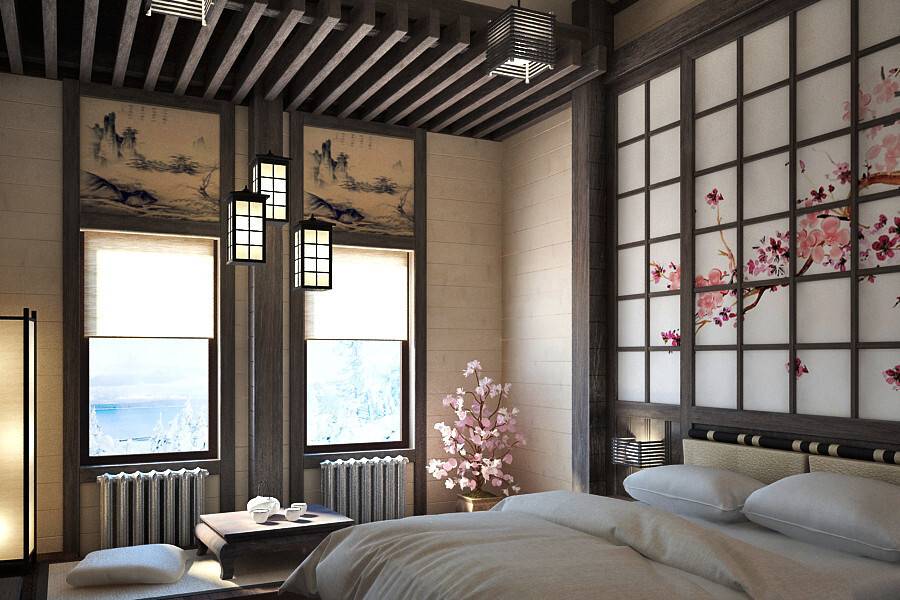 Азиатский стиль в декоре спальни