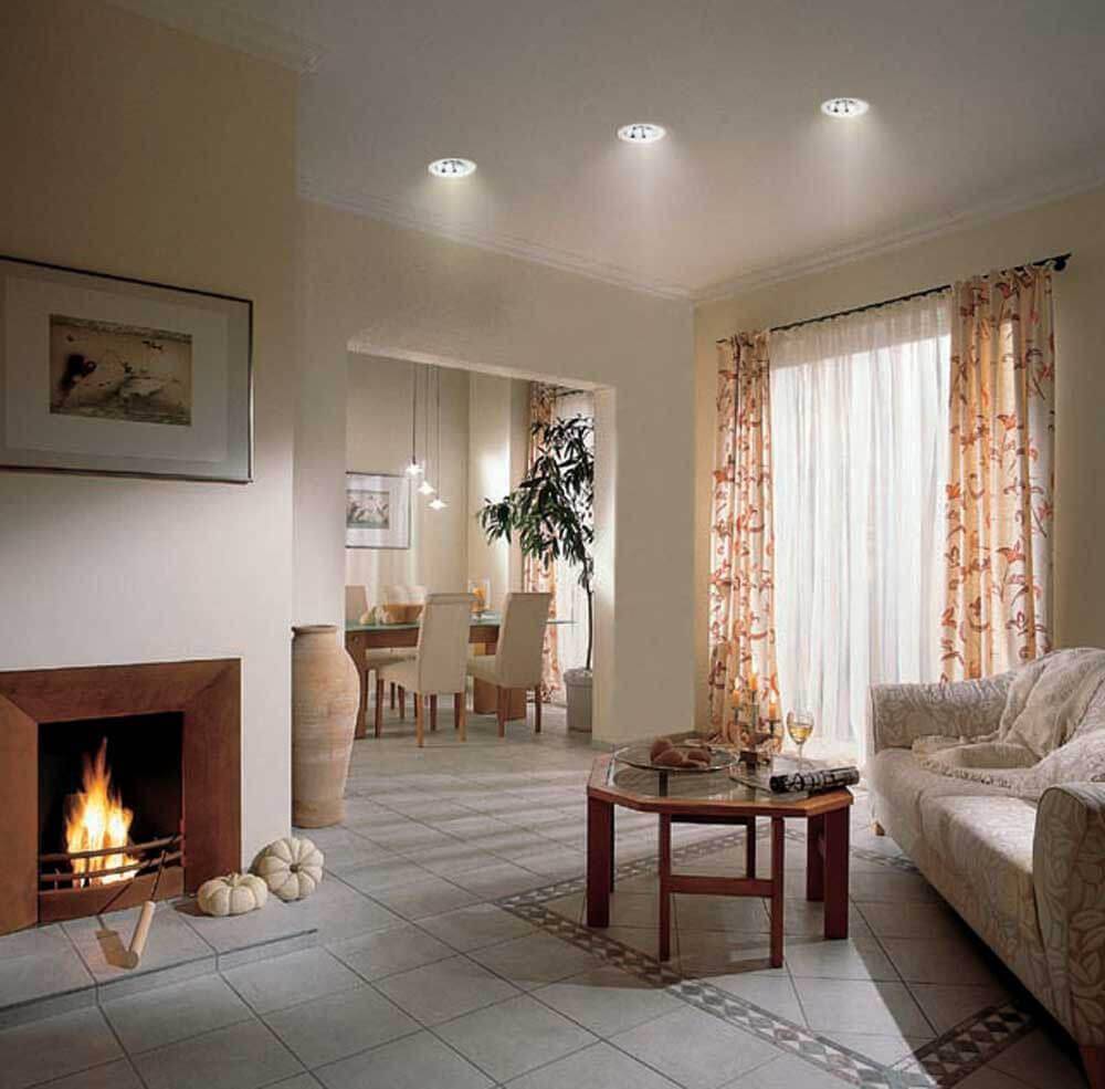 Расположение точечных светильников на потолке в спальне: как разместить, схема, фото