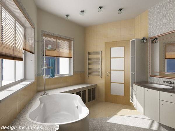 Большие ванные комнаты: примеры эксклюзивных интерьеров