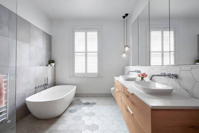 Дизайн белой ванной комнаты - 130 фото примеров