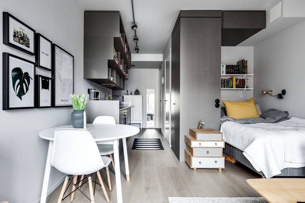 Дизайн однокомнатной квартиры 35 кв. м. - 110 фото лучших дизайнерских решений