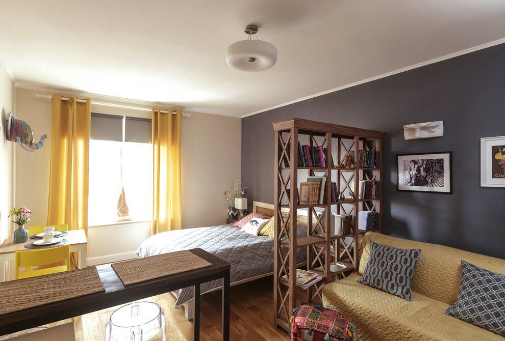 Гостиная и спальня в одной комнате: 100 фото идей - дизайн интерьера