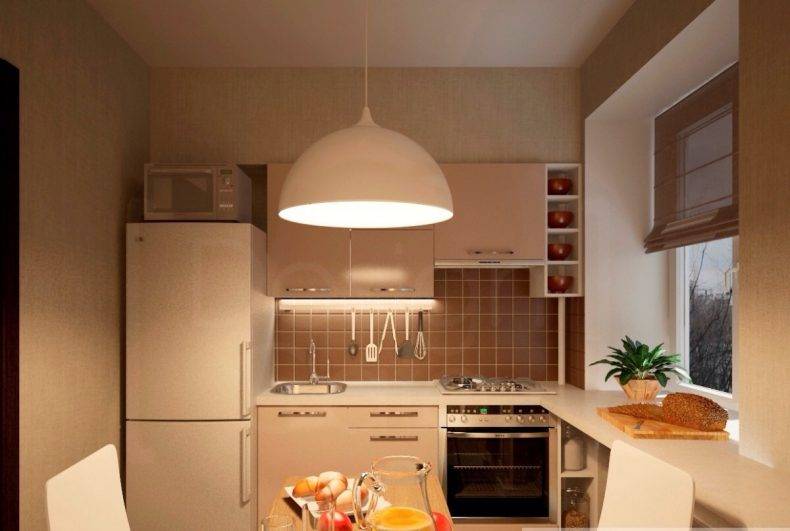 Дизайн малогабаритной кухни с холодильником в хрущевке на 5-6 кв.м. + 190 фото реальных и практичных планировок