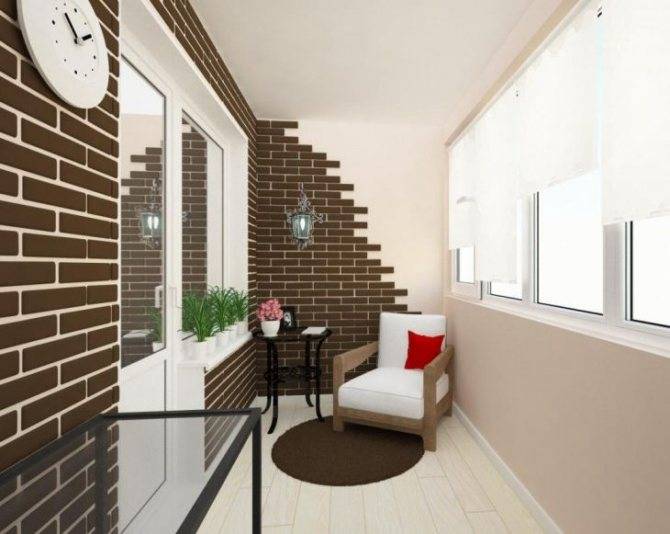 30 фото отделки балкона декоративным кирпичом – 2020 дизайн интерьера