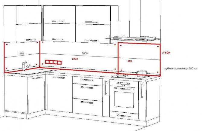 Высота фартука на кухне: стандарт и оптимальные размеры