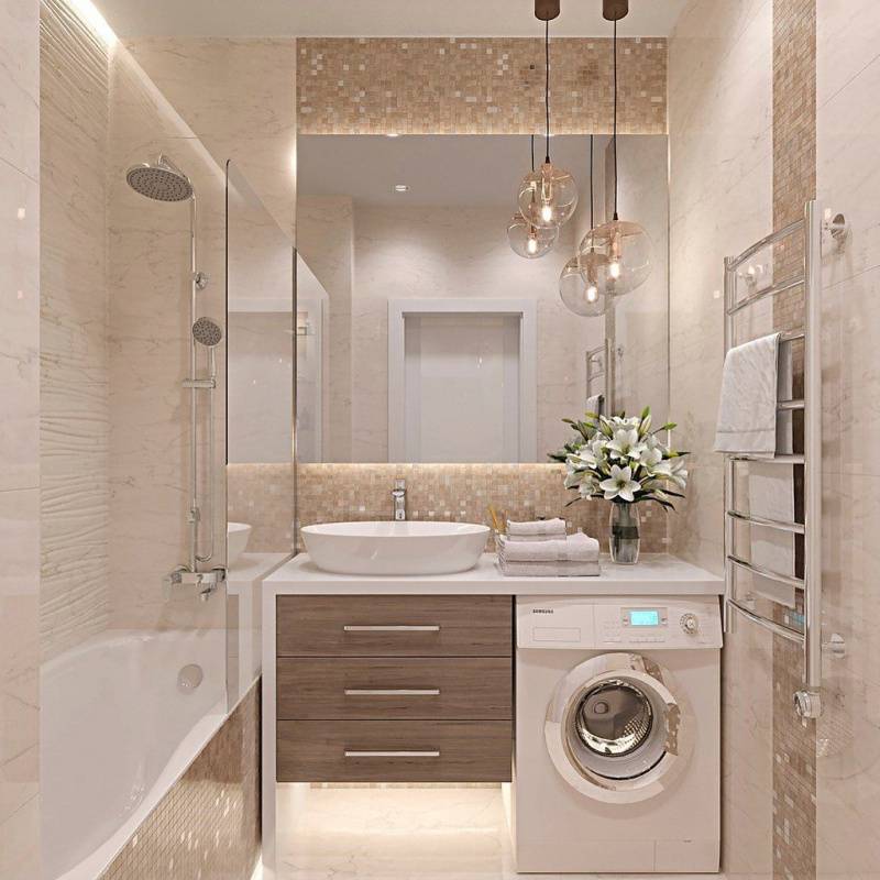 Дизайн ванной комнаты, совмещенной с туалетом (32 фото)