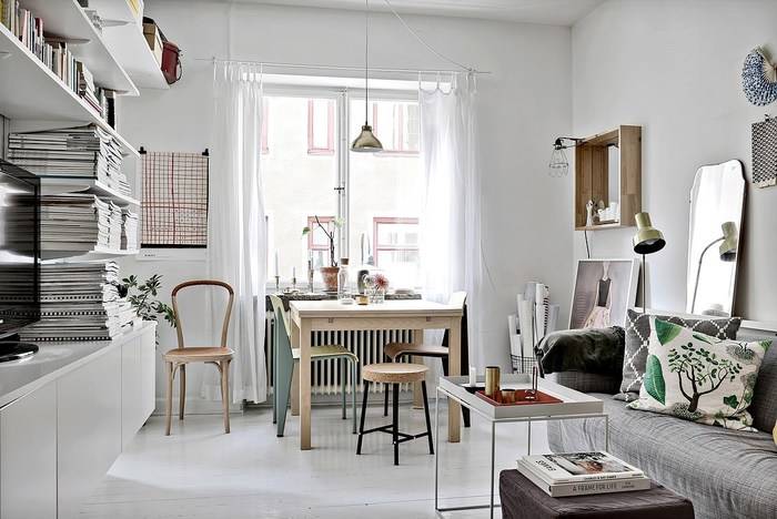 Малогабаритная квартира в скандинавском стиле - лучшие идеи дизайна интерьера, 50 фото