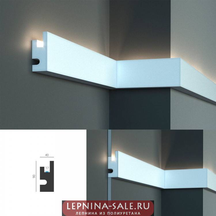 Как сделать потолочный плинтус с подсветкой (светодиодной лентой)
