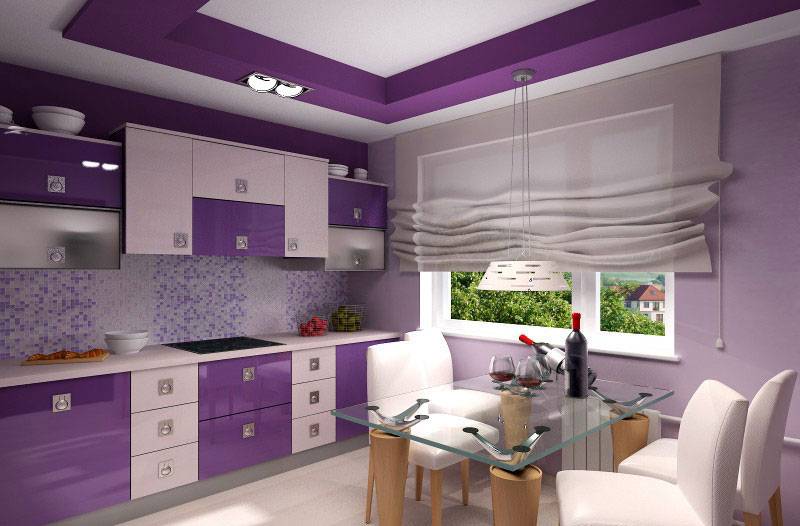 Фиолетовая кухня (81 фото): кухонные гарнитуры в лиловых тонах с белым, черным и серым в интерьере. дизайн кухонь в фиолетовом цвете