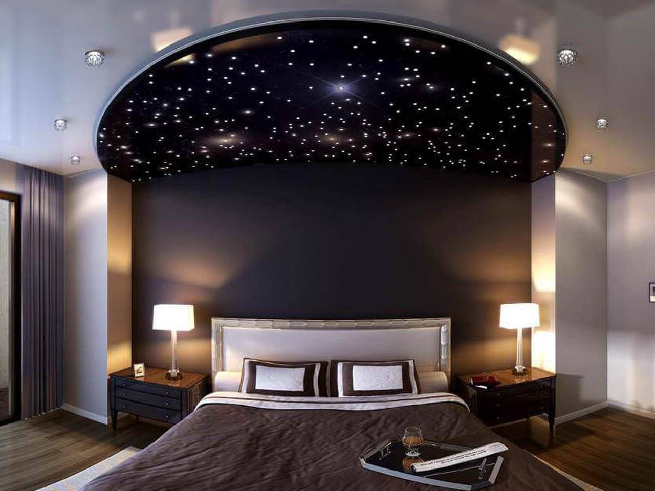 Потолок звездное небо своими руками - использование светодиодов, панелей, наклеек, росписей - блог о строительстве