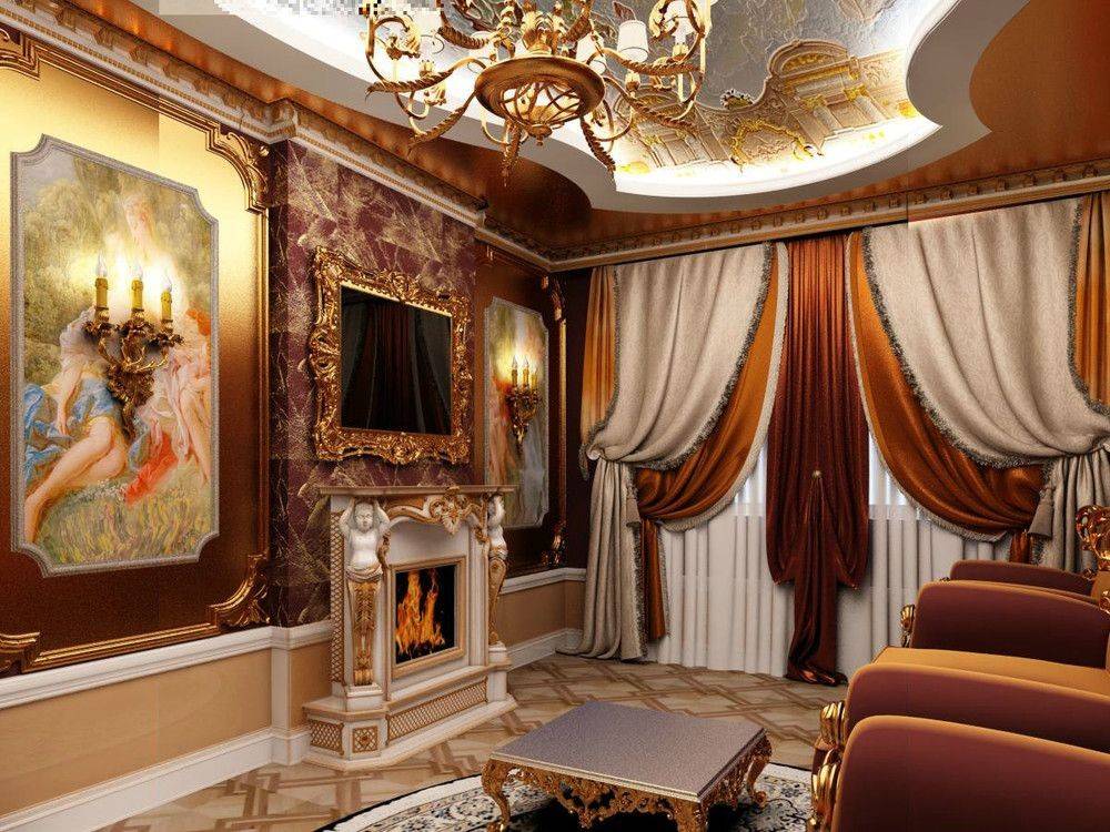 Дизайн гостиной в стиле барокко - 75 фото интерьера со вкусом!