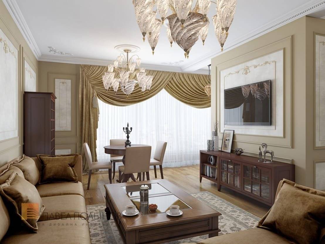 Роскошь классических интерьеров в гостиных - 68 фото примеров