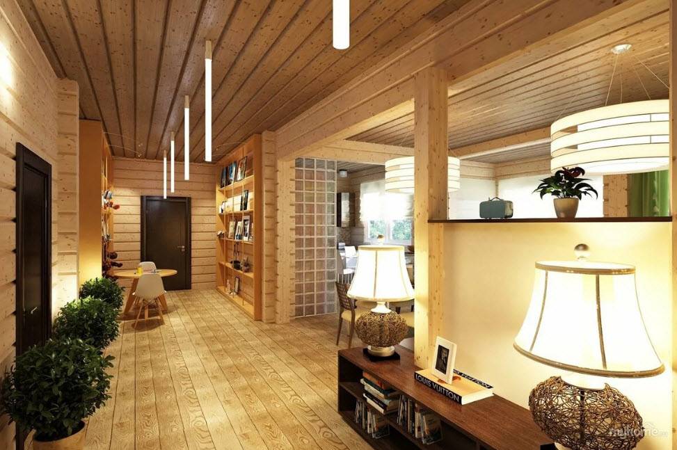 Создаем интерьер деревянного дома (129 фото): дизайн внутри и снаружи, мансарда и жилые комнаты, внутренняя отделка одноэтажных финских коттеджей