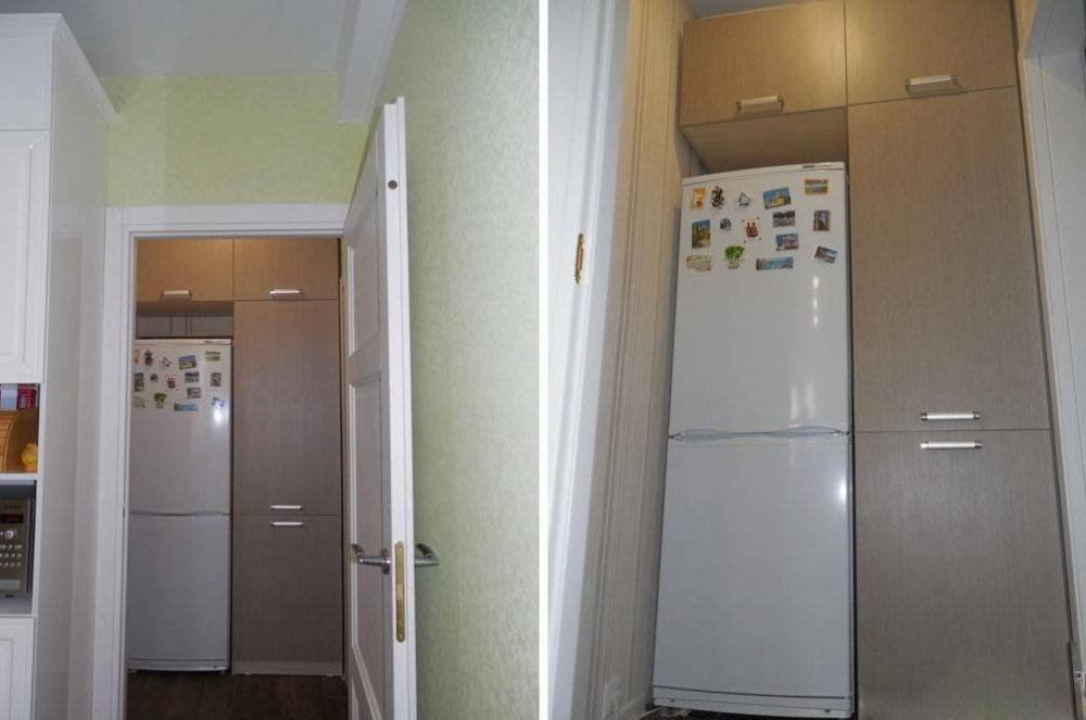 Размещение холодильника в квартире, варианты и способы его спрятать