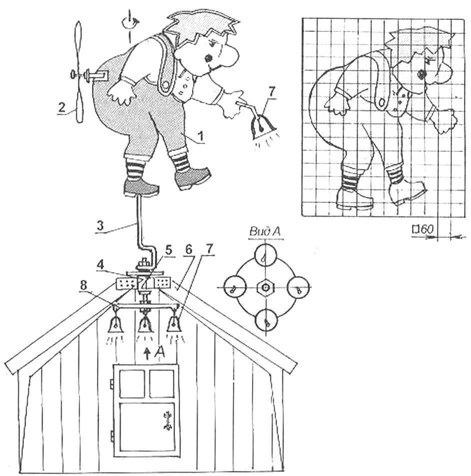 Как сделать флюгер с пропеллером своими руками из металла чертежи