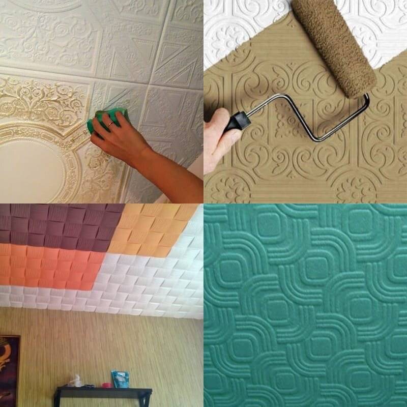 Чем покрасить потолочную плитку