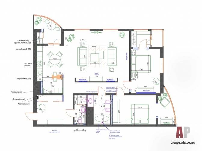 Современные идеи перепланировки 3 комнатной квартиры в хрущевке