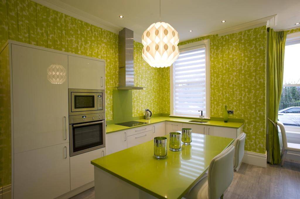 Дизайн желто-зеленой кухни: сочетание цвета, реальные фото