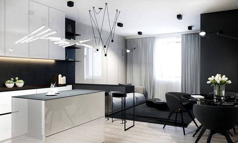 Кухня в стиле хай-тек (62 фото): дизайн интерьера белой кухни в современной квартире, а также черно-белой, серой и их сочетаний, кухонный гарнитур в стиле hi-tech, описание и выбор мебели