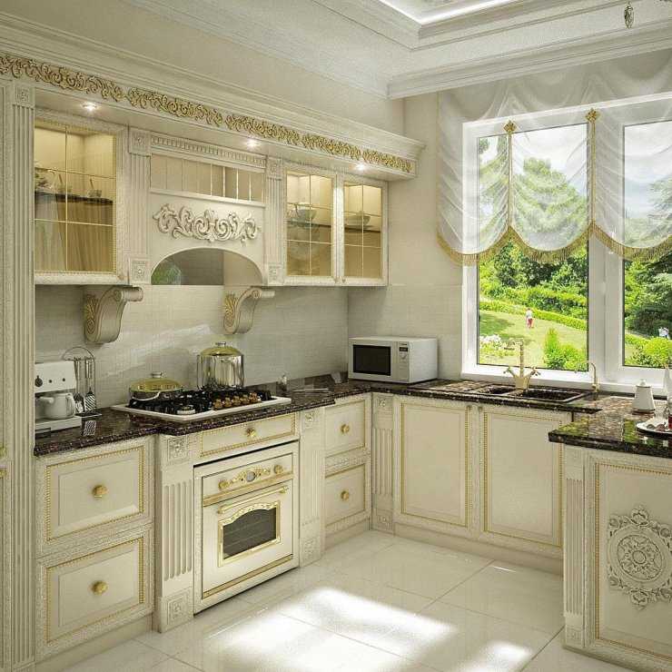 Особенности дизайна угловых кухонь в классическом стиле