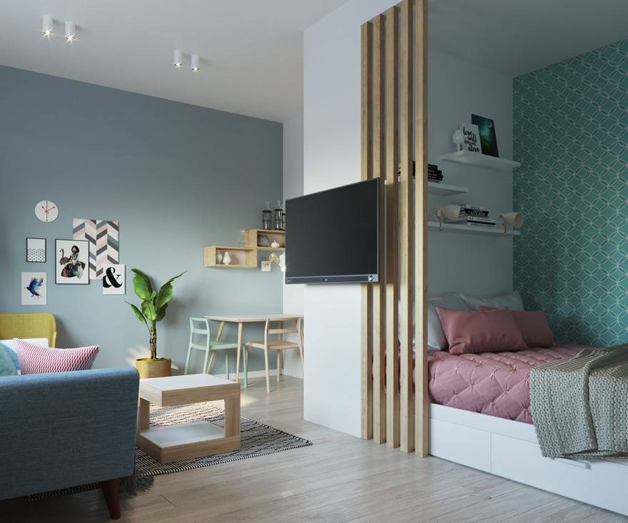22 варианта как разделить гостиную и спальня: совмещение и зонирование в одной комнате, дизайн