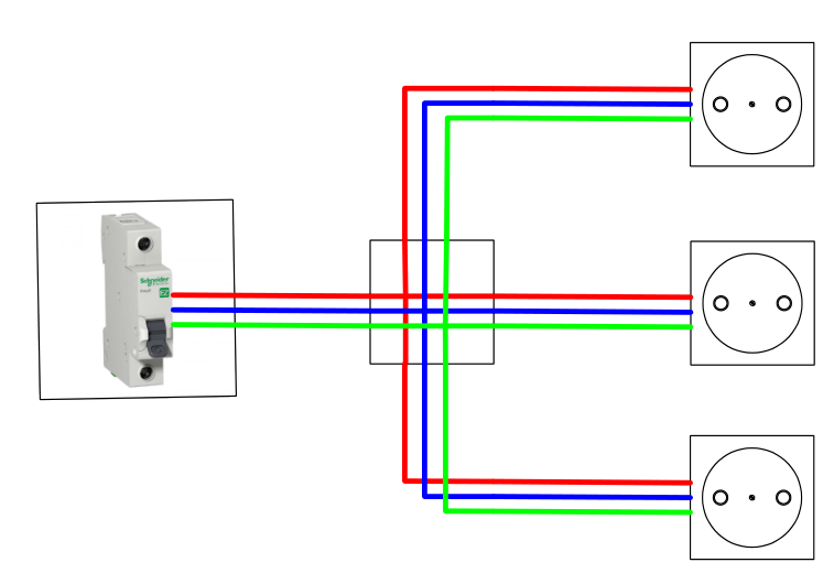 Как подключить несколько розеток от одного провода?