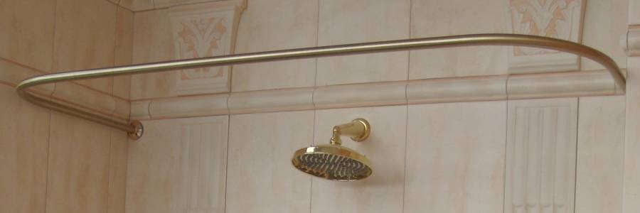 Угловые карнизы для ванной: полукруглые штанги и г-образные держатели для шторки в ванную