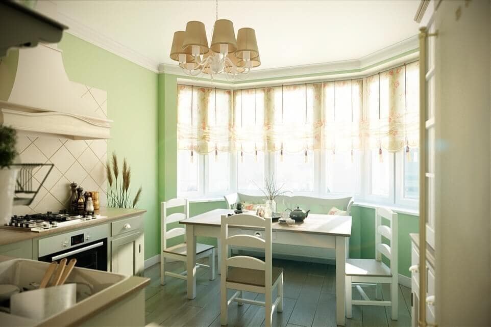 Дизайн кухни с эркером (84 фото): эркерная кухня-гостиная в частном доме, планировка интерьера кухни с треугольным эркерным окном и в виде полуэркера