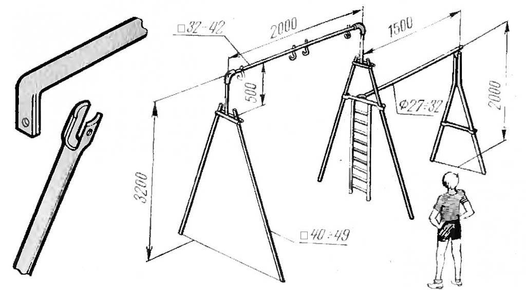 Детские качели для дачи своими руками чертежи