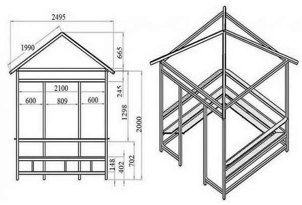 Как сделать беседку из профильной трубы своими руками фото чертежи 3 на 3