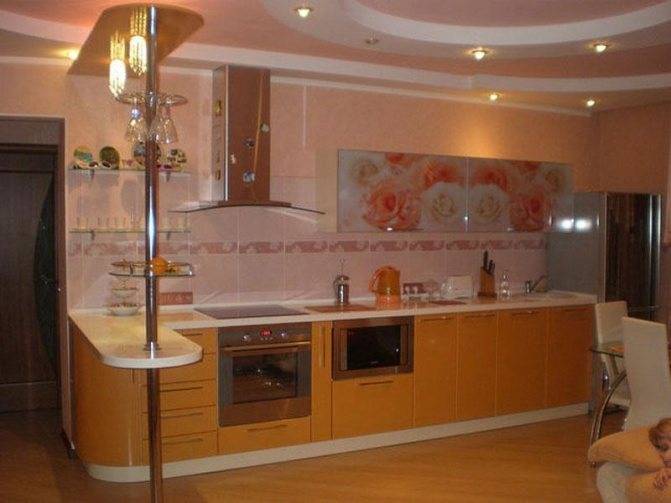 Персиковый цвет в интерьере кухни: дизайн стен, фартука, пола, потолка, выбор стиля и декора