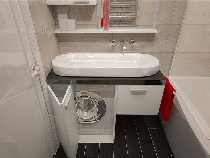 Дизайн интерьера маленькой ванной комнаты без туалета