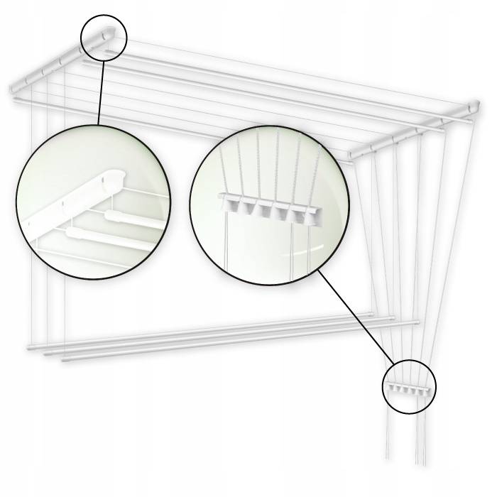 Потолочная сушилка для белья: установка подвесной и настенно-потолочной системы