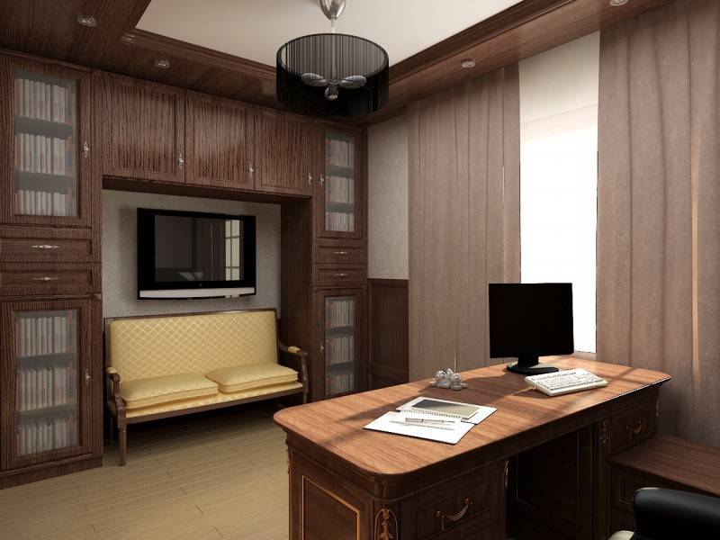 Дизайн домашнего кабинета (71 фото): интерьер рабочего пространства в квартире и в частном доме, обои и другие материала для современной обстановки