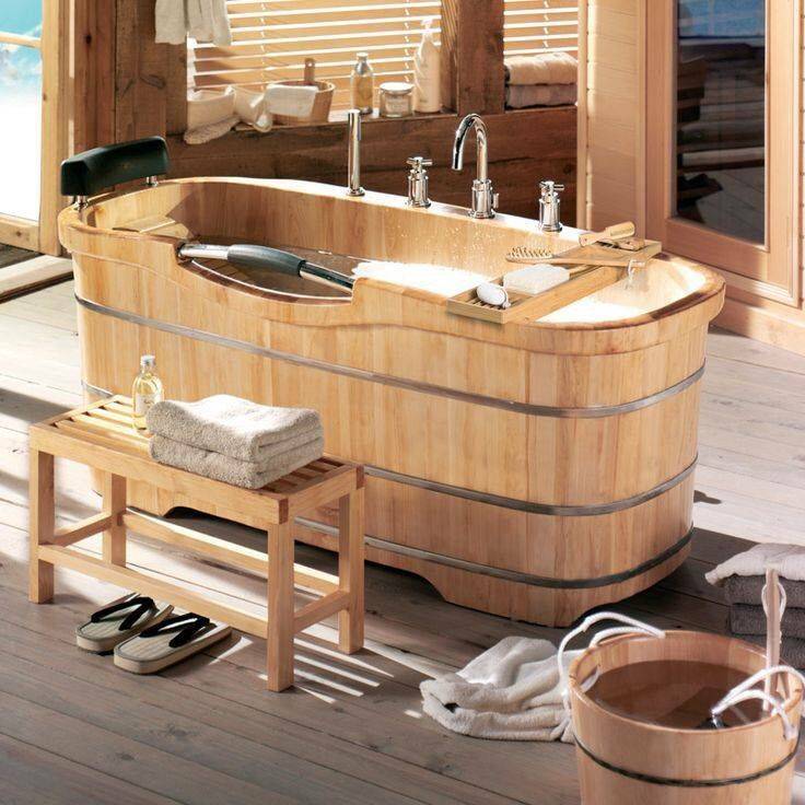 Дизайн ванной в японском стиле — виды ванн