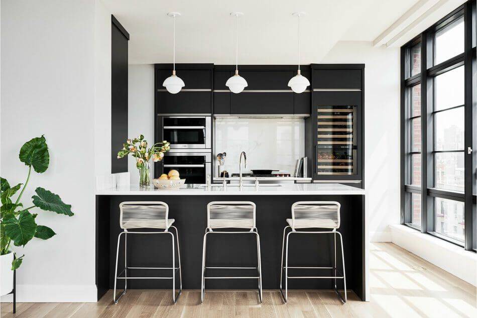 Черно-белая кухня - 100 фото лучших новинок дизайна. современные тенденции при оформлении черно-белого интерьера кухниа