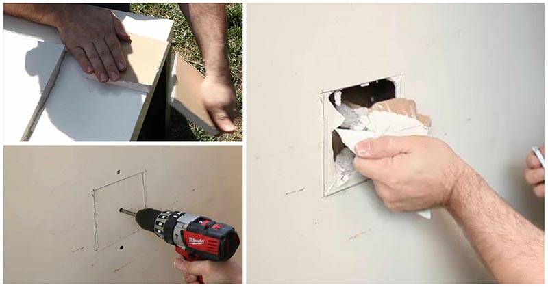 Как заделать дыру в гипсокартоне на стене (видео)