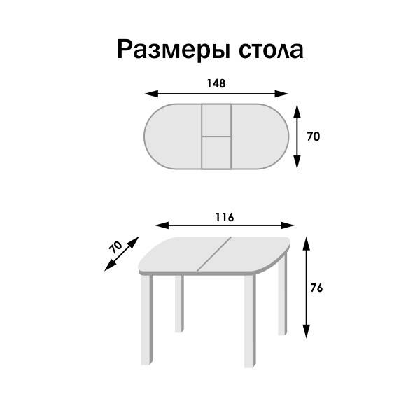 Размеры кухонного стола