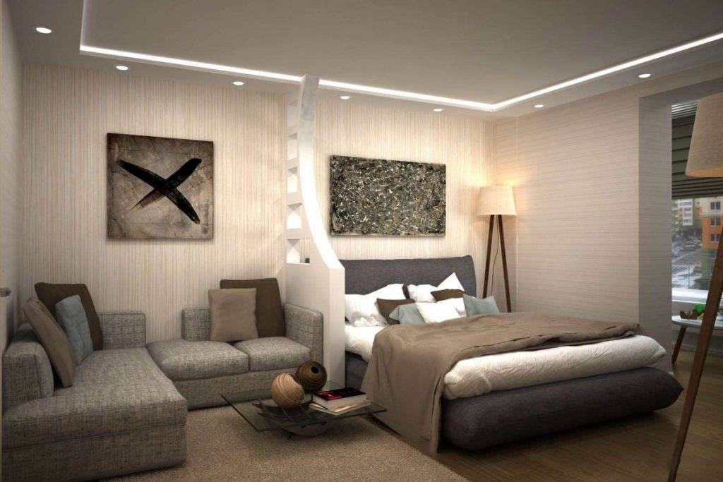 Дизайн комнаты две зоны спальни фото: зонирование, как отгородить спальное место в однокомнатной квартире