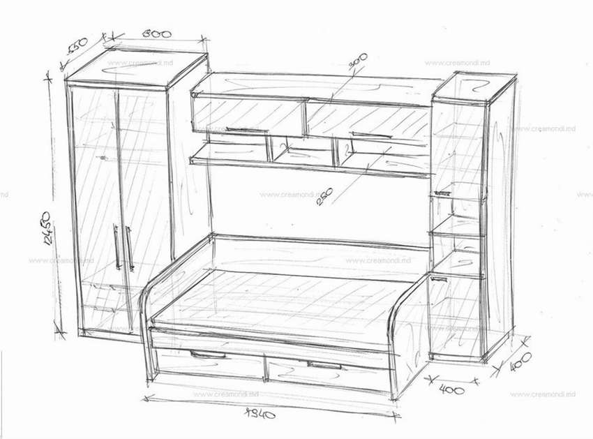 Чертежи мебели для детской мебели