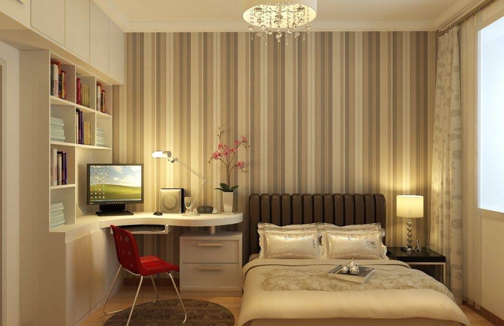 Дизайн спальни-кабинета +75 фото примеров зонирования