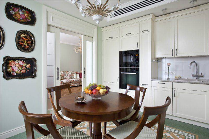 Обеденная зона на кухне (78 фото): варианты дизайна маленьких кухонь со столовой зоной, оформление стен декоративным камнем, фотообоями и другое