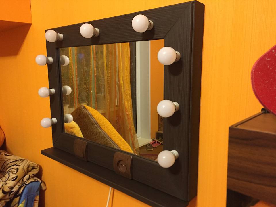 Как сделать гримерное зеркало с подсветкой своими руками ???? мебель и декор
