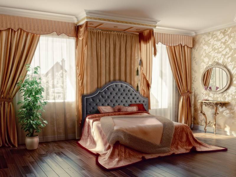 Комплект штор для спальни: 125 новинок дизайна и фото примеров цветовых сочетаний, красивое оформление интерьера шторами