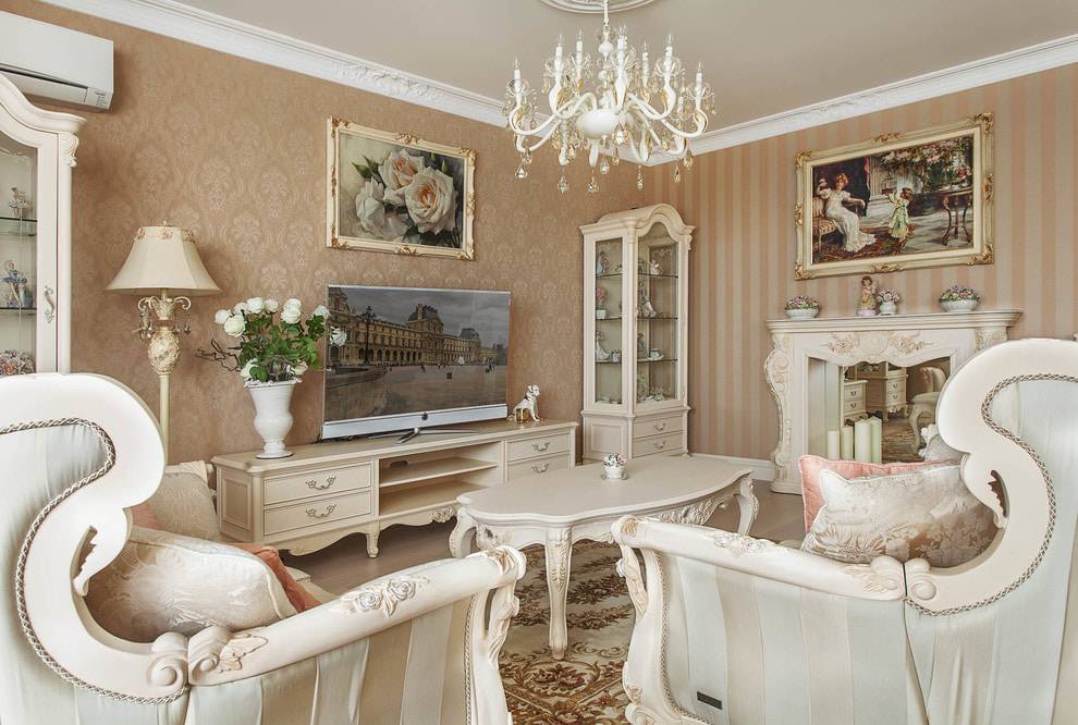 Варианты выбора мебели для гостиной комнаты классического стиля