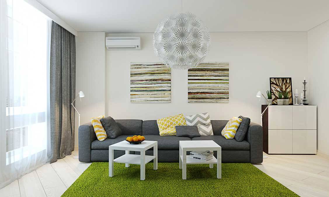Серый диван в интерьере гостиной: с чем сочетать, фото идей дизайна
