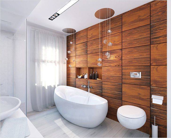 Ванная под дерево (42 фото): дизайн серой комнаты, отделка керамогранитом, камнем и бетоном, варианты в интерьере