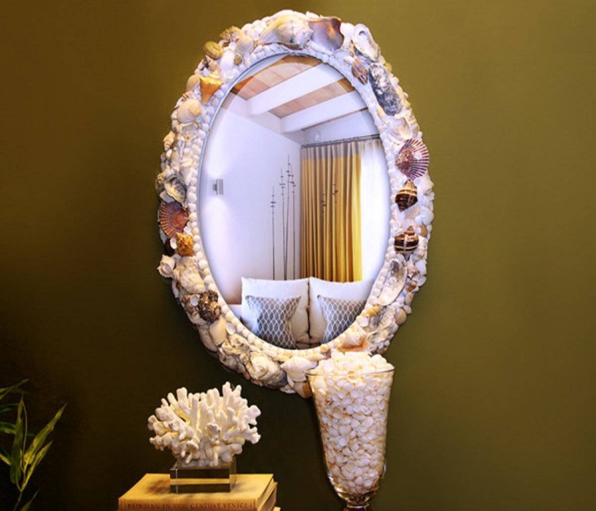 Декор зеркала своими руками: чем украсить настенное зеркало?